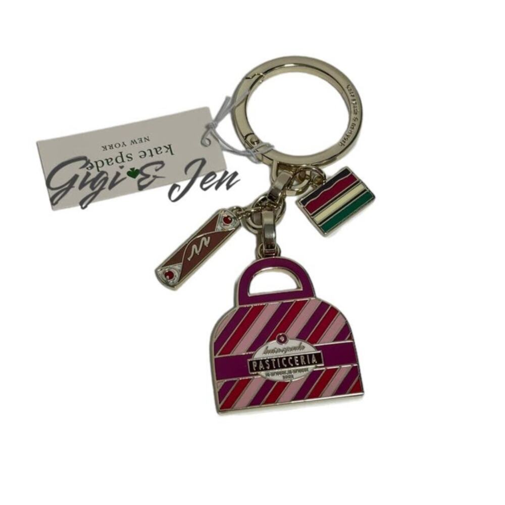 Kate Spade Dolci Pastries Metal Keyfob Bag Charm Keychain